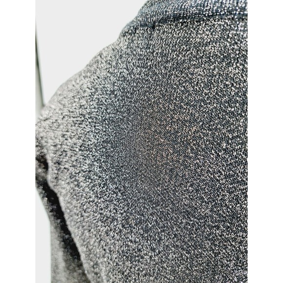 Zara Knit Size Large Black Gold Metallic Cropped Scalloped Pullover Sweater - Picture 5 of 7